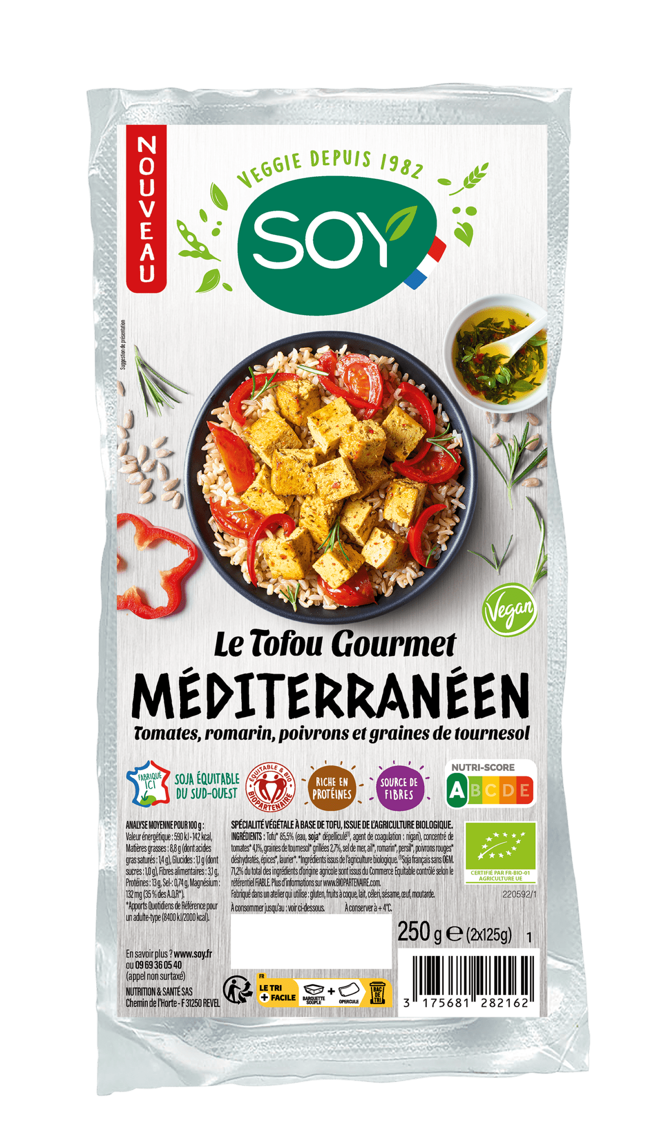 Produit SOY Tofou Gourmet Méditerrannéenne SOY